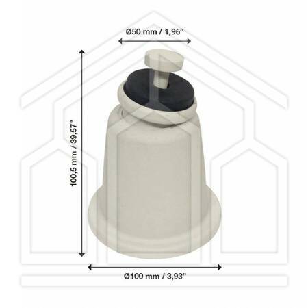 KIT 2 SUPPORTI PAVIMENTO POLIPROPILENE PER MACCHINE PERNO H.100mm AVORIO