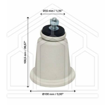 KIT 2 SUPPORTI PAVIMENTO POLIPROPILENE PER MACCHINE VITE H.100mm AVORIO